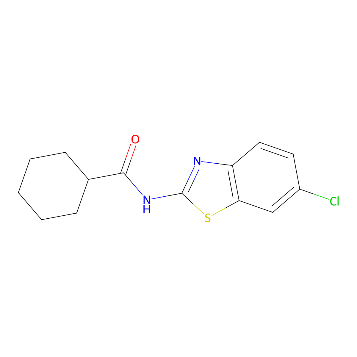 N-(6-chloro-1,3-benzothiazol-2-yl)cyclohexanecarboxamide molecular structure, CAS 258338-58-8