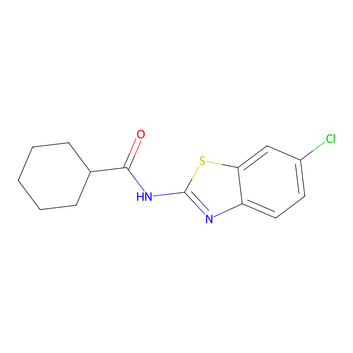 N-(6-chloro-1,3-benzothiazol-2-yl)cyclohexanecarboxamide molecular structure, CAS 258338-58-8