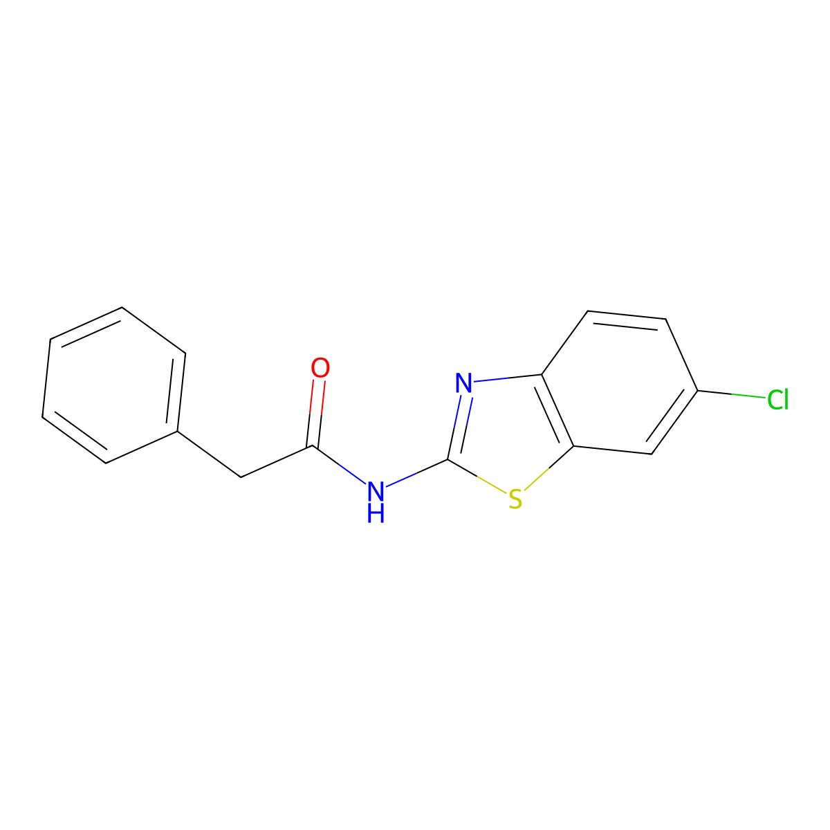 N-(6-chloro-1,3-benzothiazol-2-yl)-2-phenylacetamide molecular structure, CAS 258338-59-9