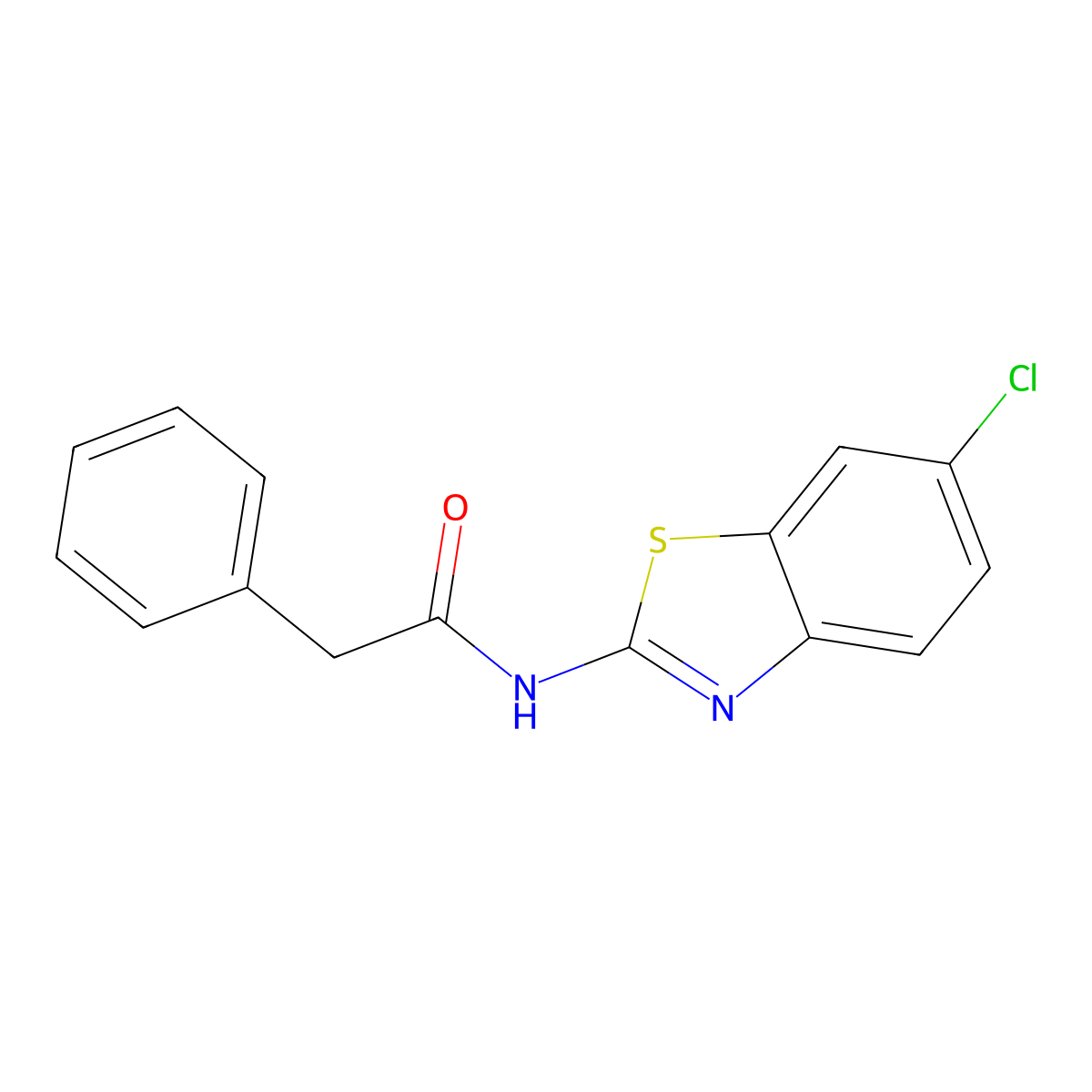 N-(6-chloro-1,3-benzothiazol-2-yl)-2-phenylacetamide molecular structure, CAS 258338-59-9