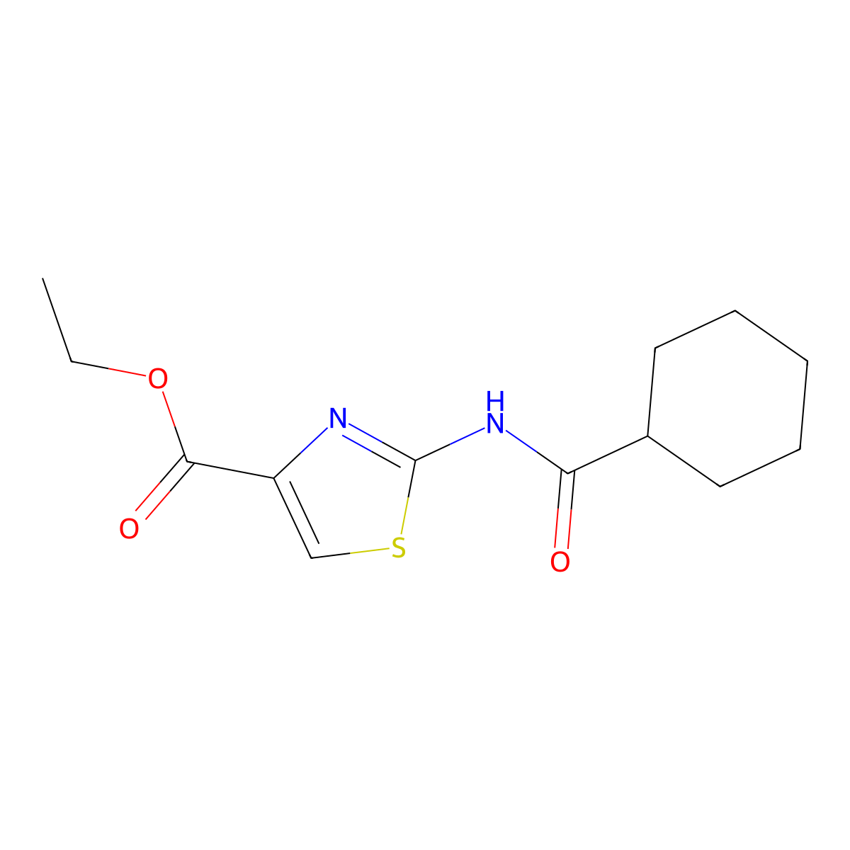 Ethyl 2-(cyclohexanecarboxamido)thiazole-4-carboxylate molecular structure, CAS 258338-61-3