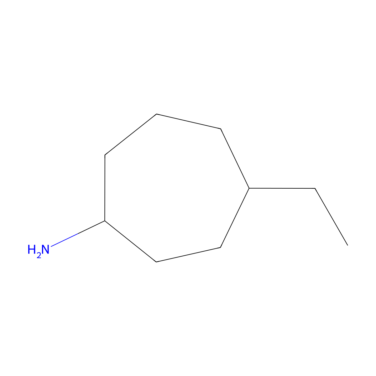 4-Ethylcycloheptan-1-amine molecular structure, CAS 25834-95-1