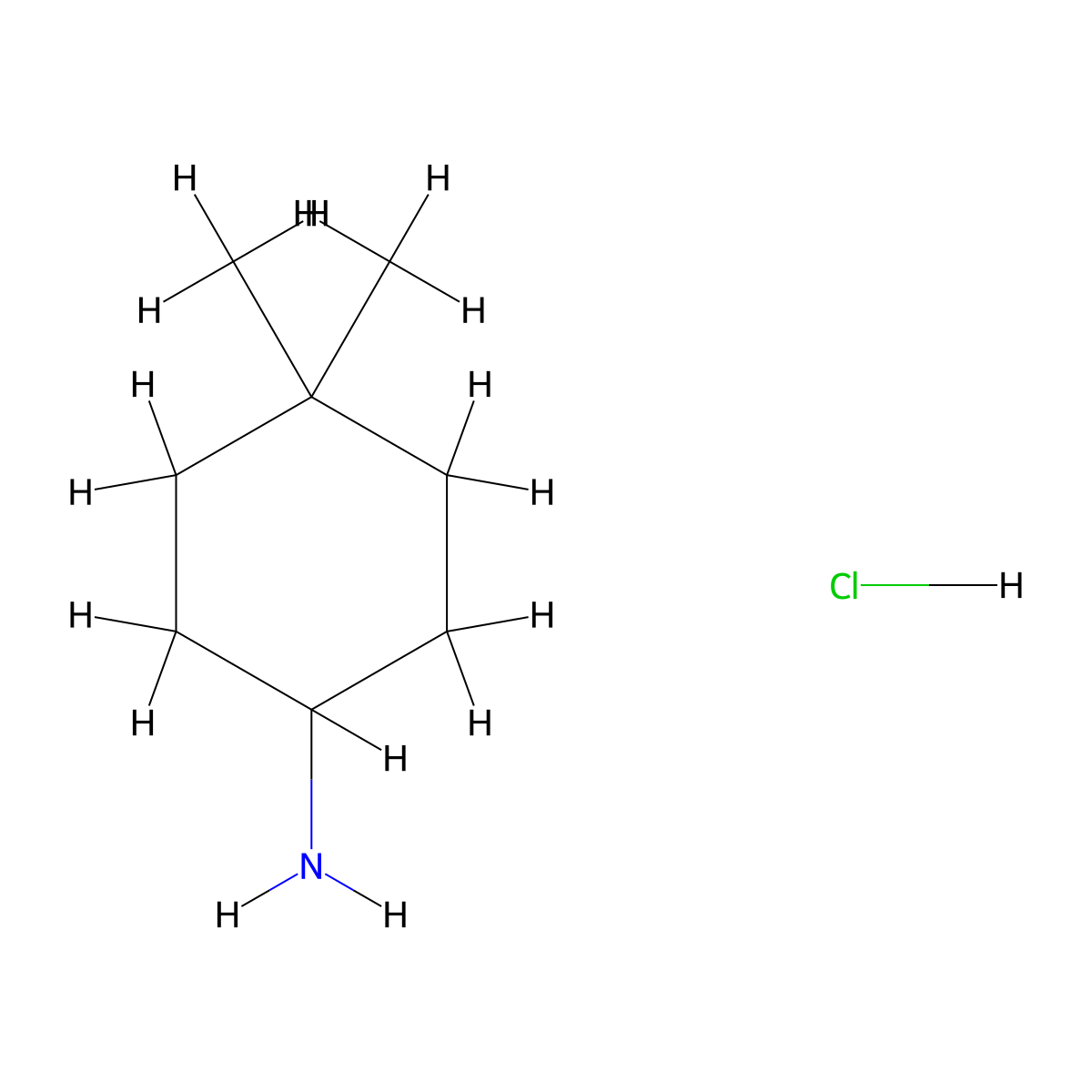 4,4-Dimethylcyclohexanamine hydrochloride molecular structure, CAS 25834-99-5