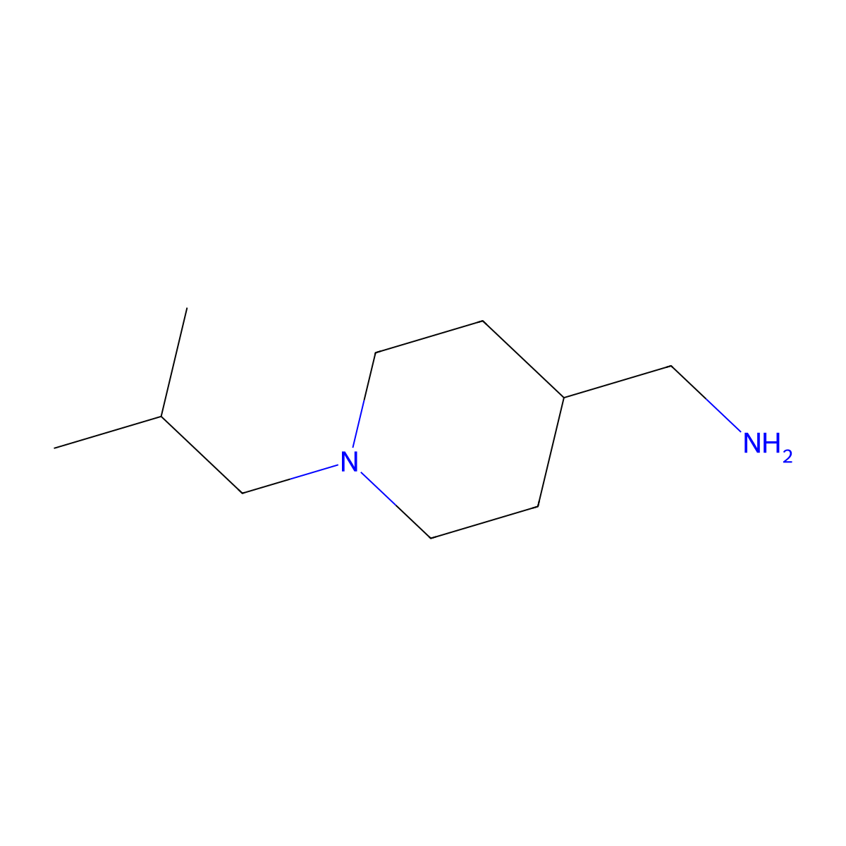 1-(1-Isobutylpiperidin-4-YL)methanamine molecular structure, CAS 258345-24-3