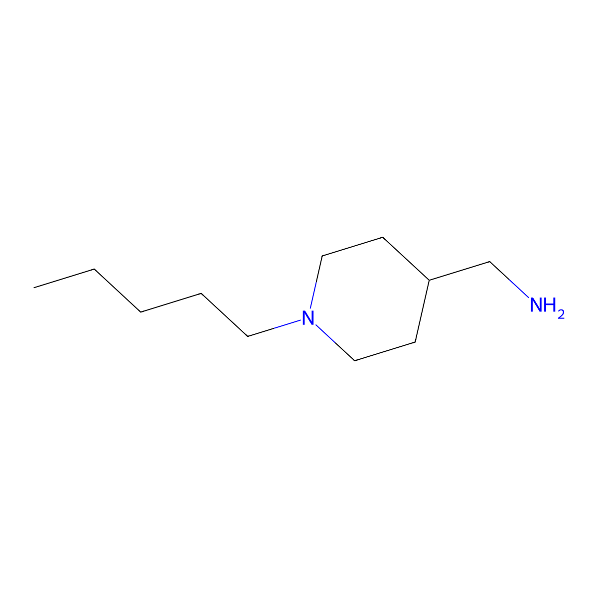 4-Aminomethyl-1-pentylpiperidine molecular structure, CAS 258345-25-4