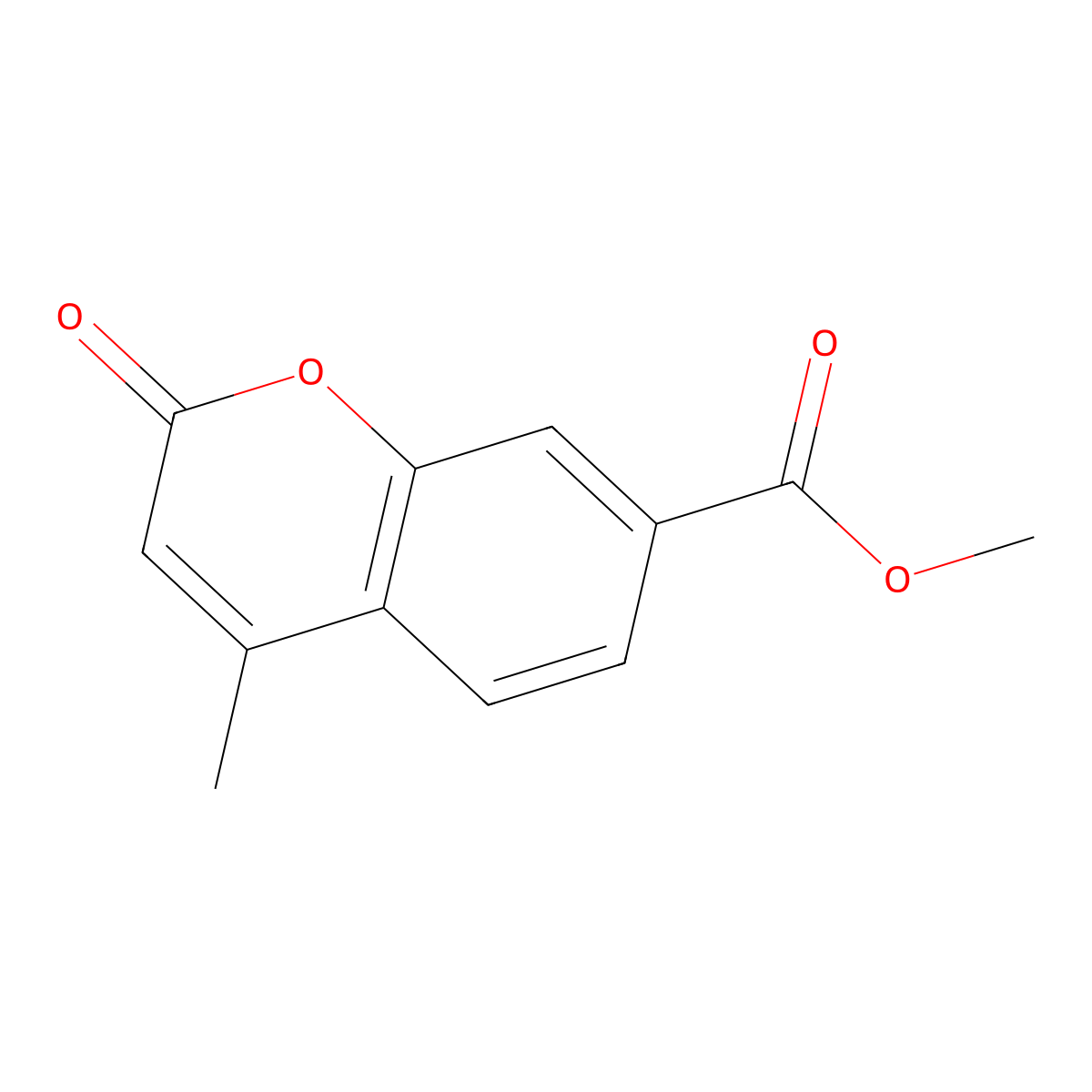 2H-1-Benzopyran-7-carboxylic acid, 4-methyl-2-oxo-, methyl ester molecular structure, CAS 258345-34-5
