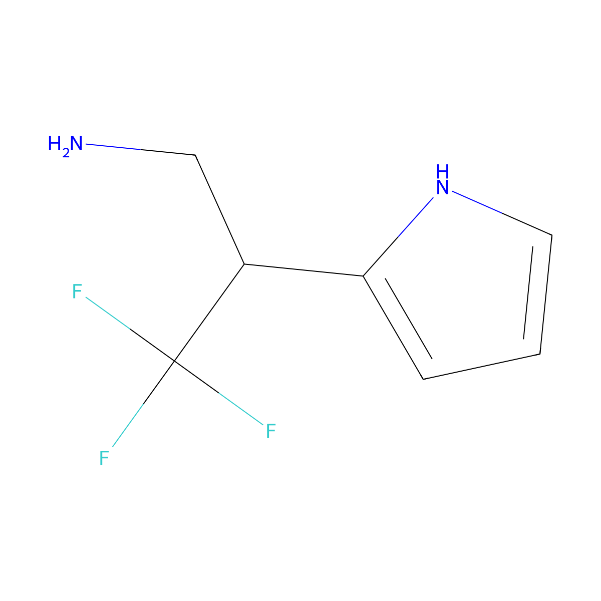 3,3,3-trifluoro-2-(1H-pyrrol-2-yl)propan-1-amine molecular structure, CAS 258348-24-2