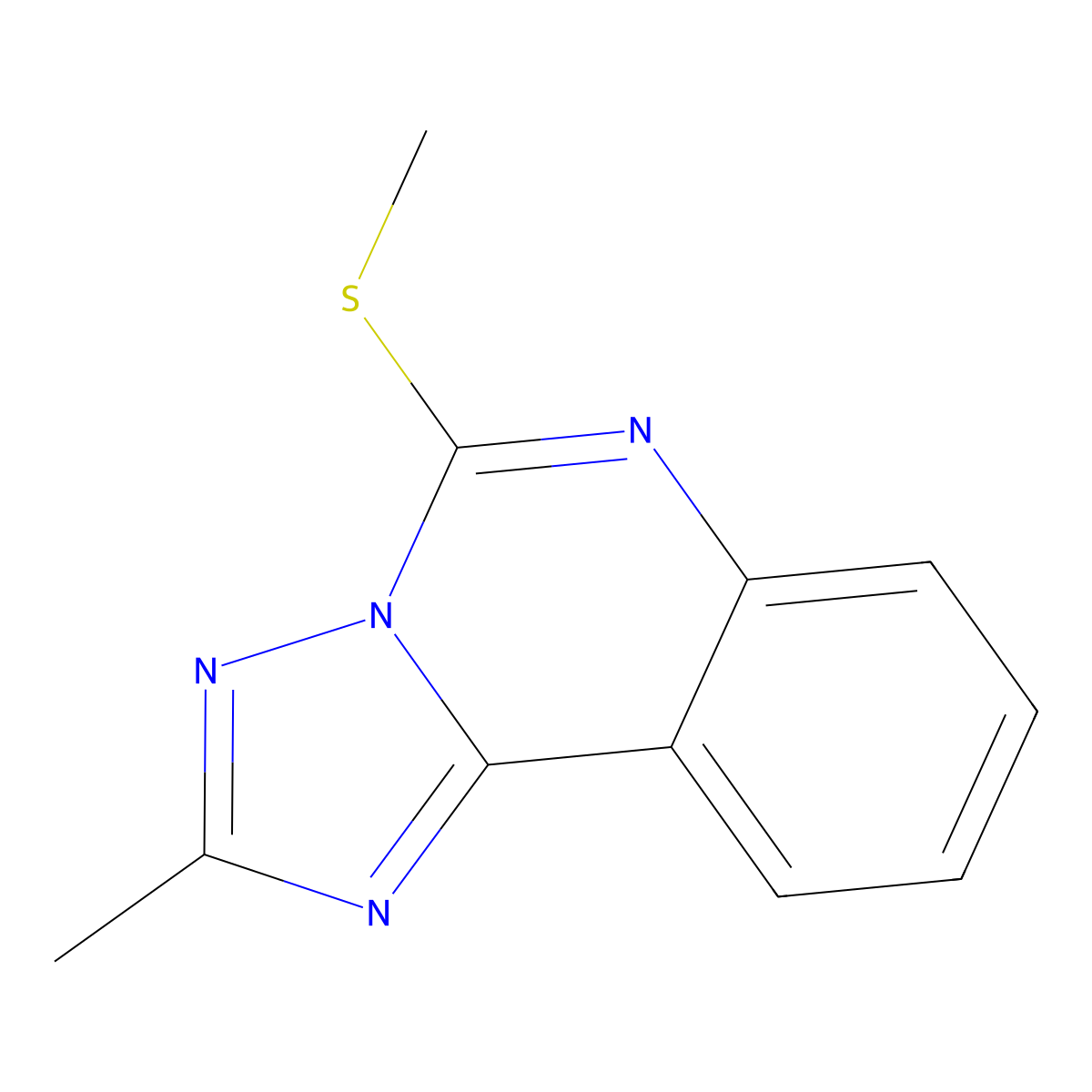 2-Methyl-5-(methylthio)-[1,2,4]triazolo[1,5-c]quinazoline molecular structure, CAS 258350-76-4