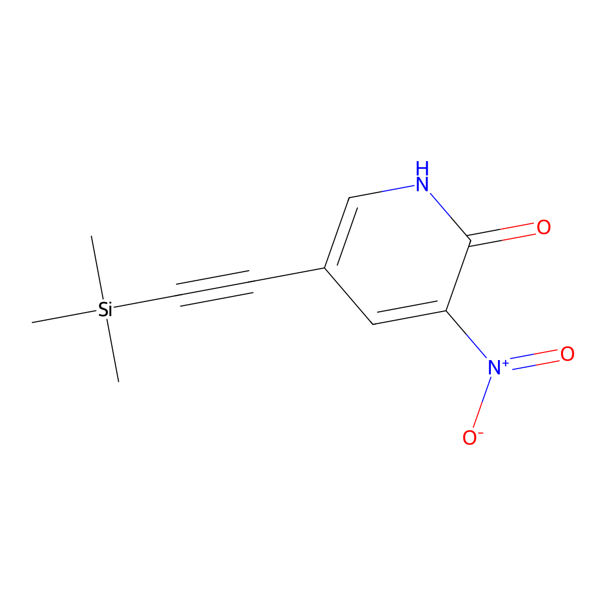3-nitro-5-((trimethylsilyl)ethynyl)pyridin-2(1H)-one molecular structure, CAS 2583513-86-2
