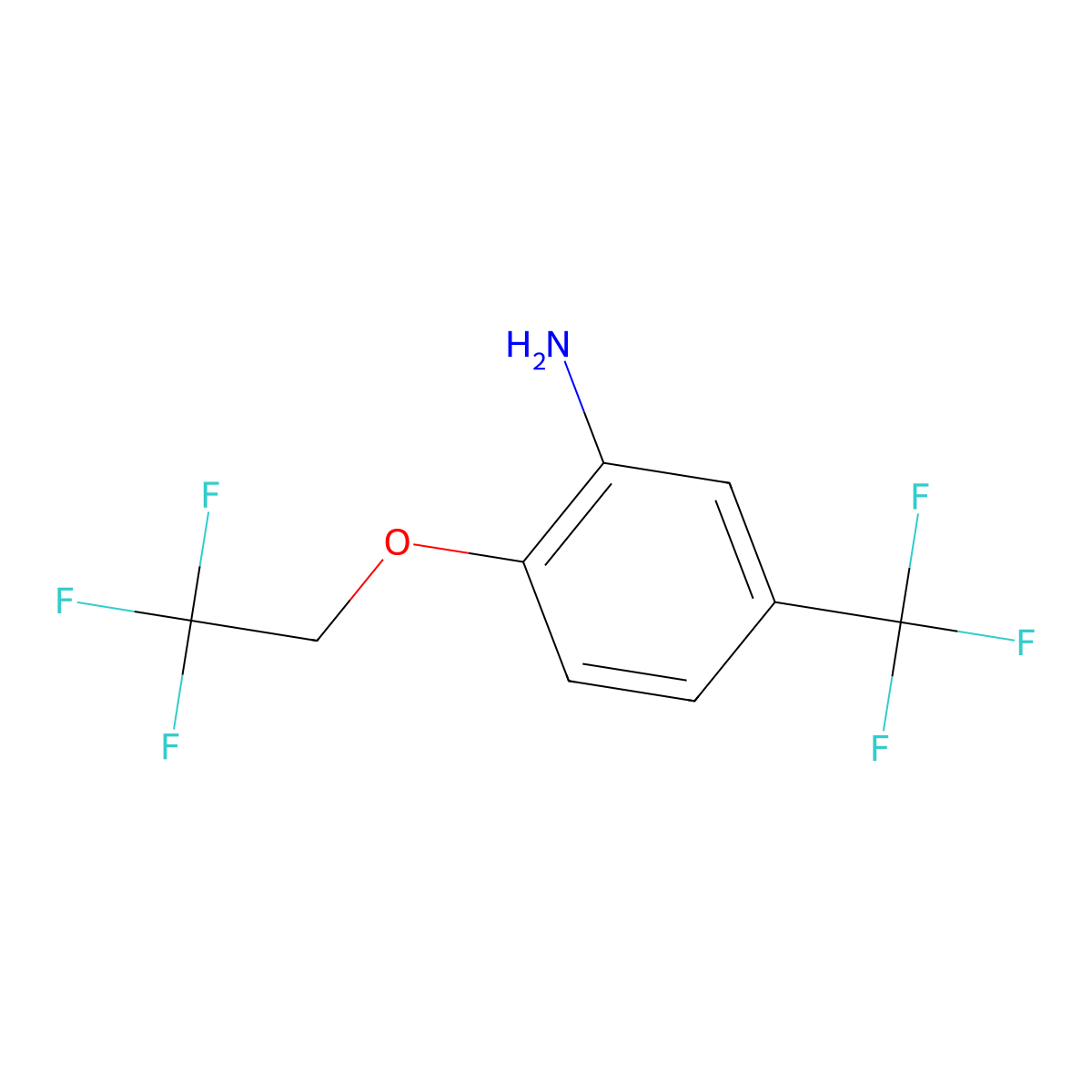2-(2,2,2-Trifluoroethoxy)-5-(trifluoromethyl)aniline molecular structure, CAS 258353-01-4