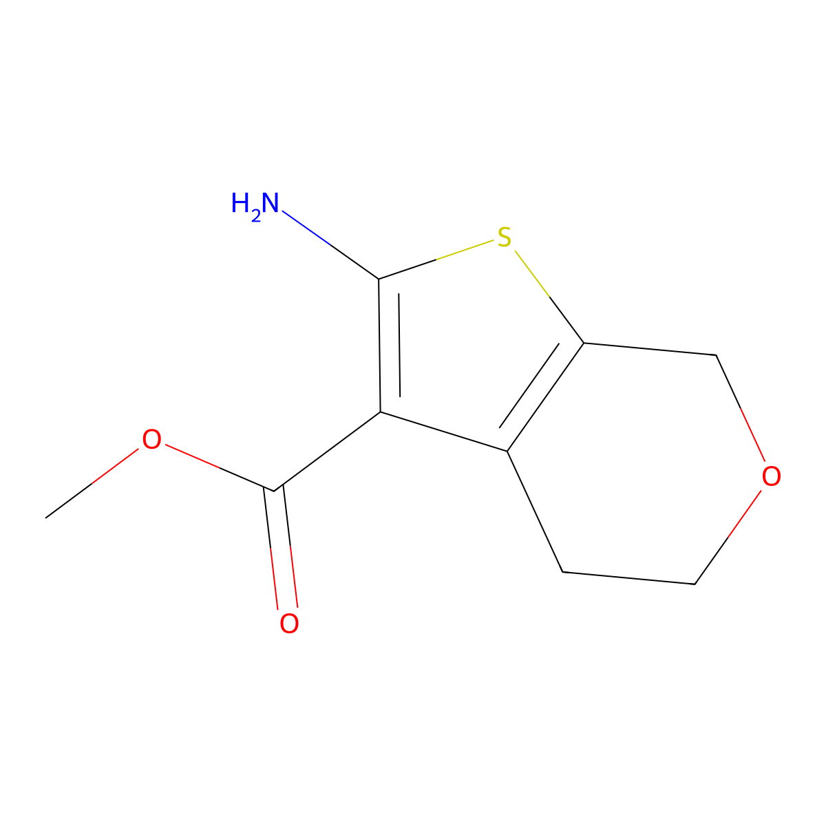 methyl 2-amino-4,7-dihydro-5H-thieno[2,3-c]pyran-3-carboxylate molecular structure, CAS 258353-46-7