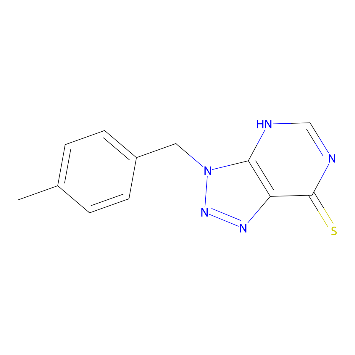 3-(4-methylbenzyl)-3H-[1,2,3]triazolo[4,5-d]pyrimidine-7-thiol molecular structure, CAS 258356-19-3