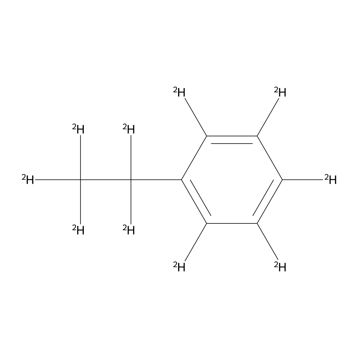 Benzene-1,2,3,4,5-d5, 6-(ethyl-1,1,2,2,2-d5)- molecular structure, CAS 25837-05-2