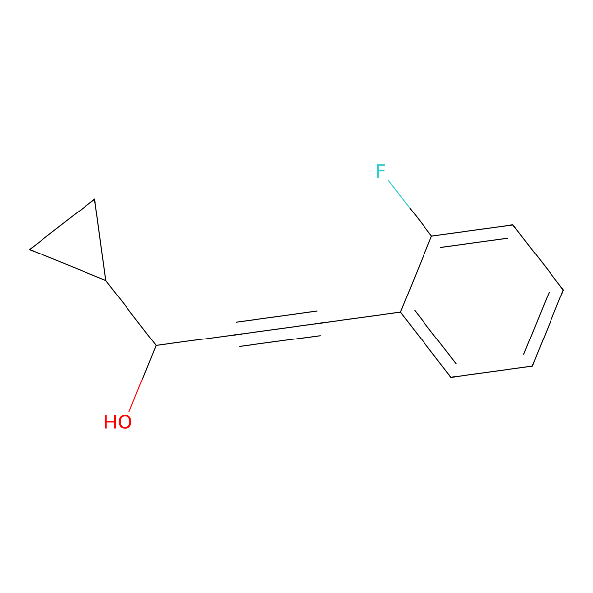 alpha-[2-(2-Fluorophenyl)ethynyl]cyclopropanemethanol molecular structure, CAS 2583896-22-2