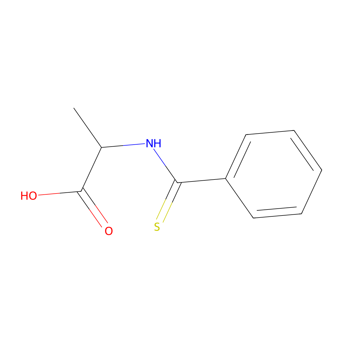 N-benzothioylalanine molecular structure, CAS 2584-86-3