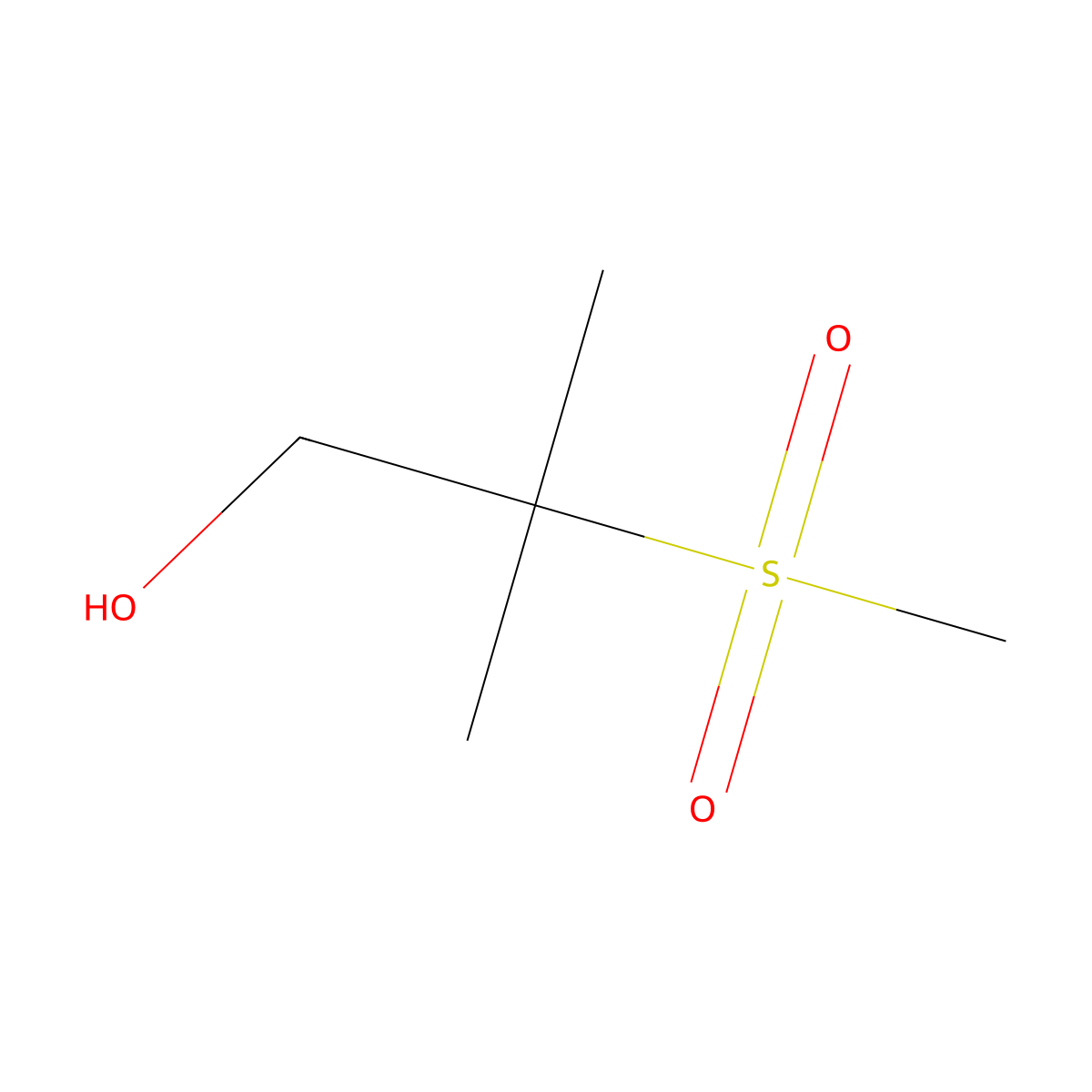 1-Propanol, 2-methyl-2-(methylsulfonyl)- molecular structure, CAS 25841-38-7
