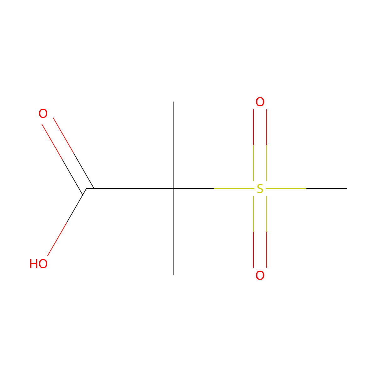 2-Methanesulfonyl-2-methylpropanoic acid molecular structure, CAS 25841-43-4