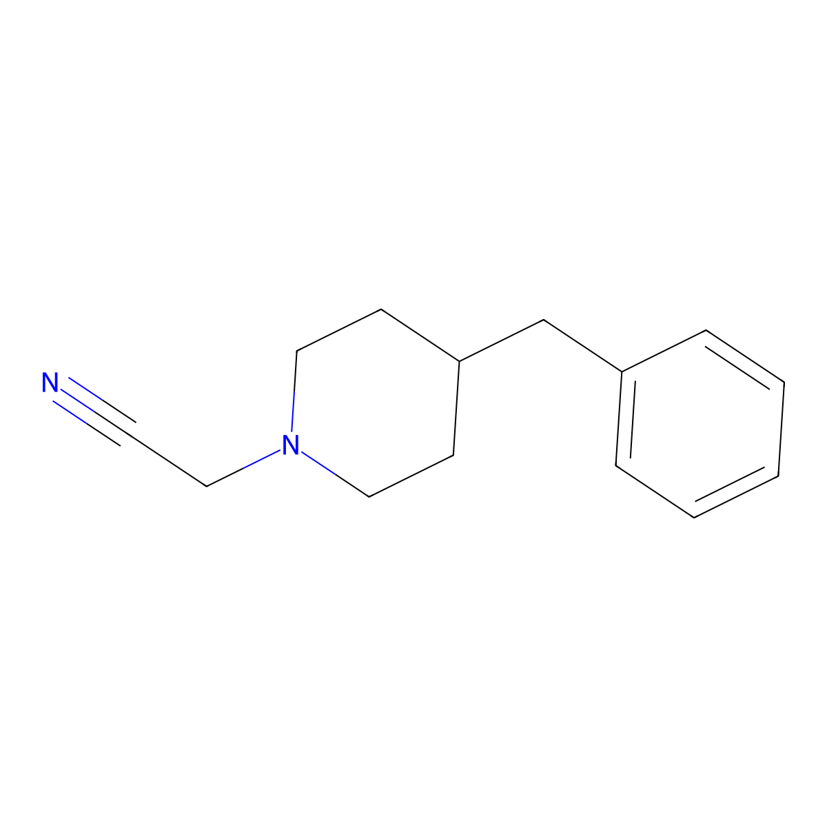 2-(4-Benzylpiperidin-1-yl)acetonitrile molecular structure, CAS 25842-31-3