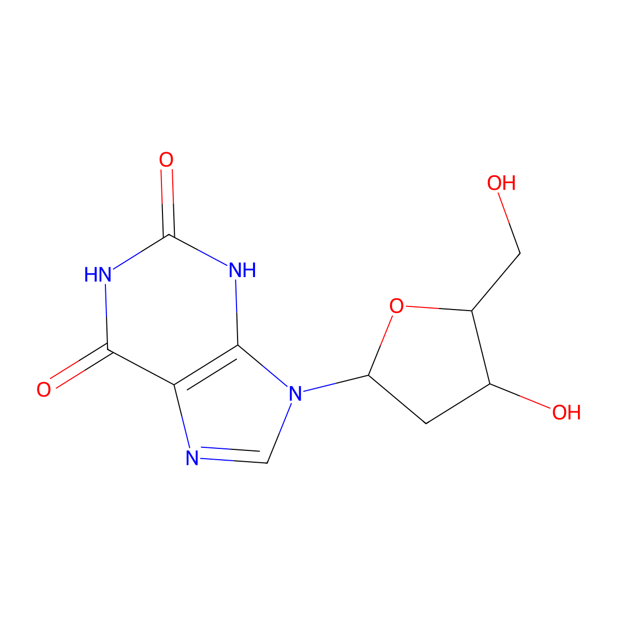 9-[4-hydroxy-5-(hydroxymethyl)oxolan-2-yl]-3H-purine-2,6-dione molecular structure, CAS 25843-96-3