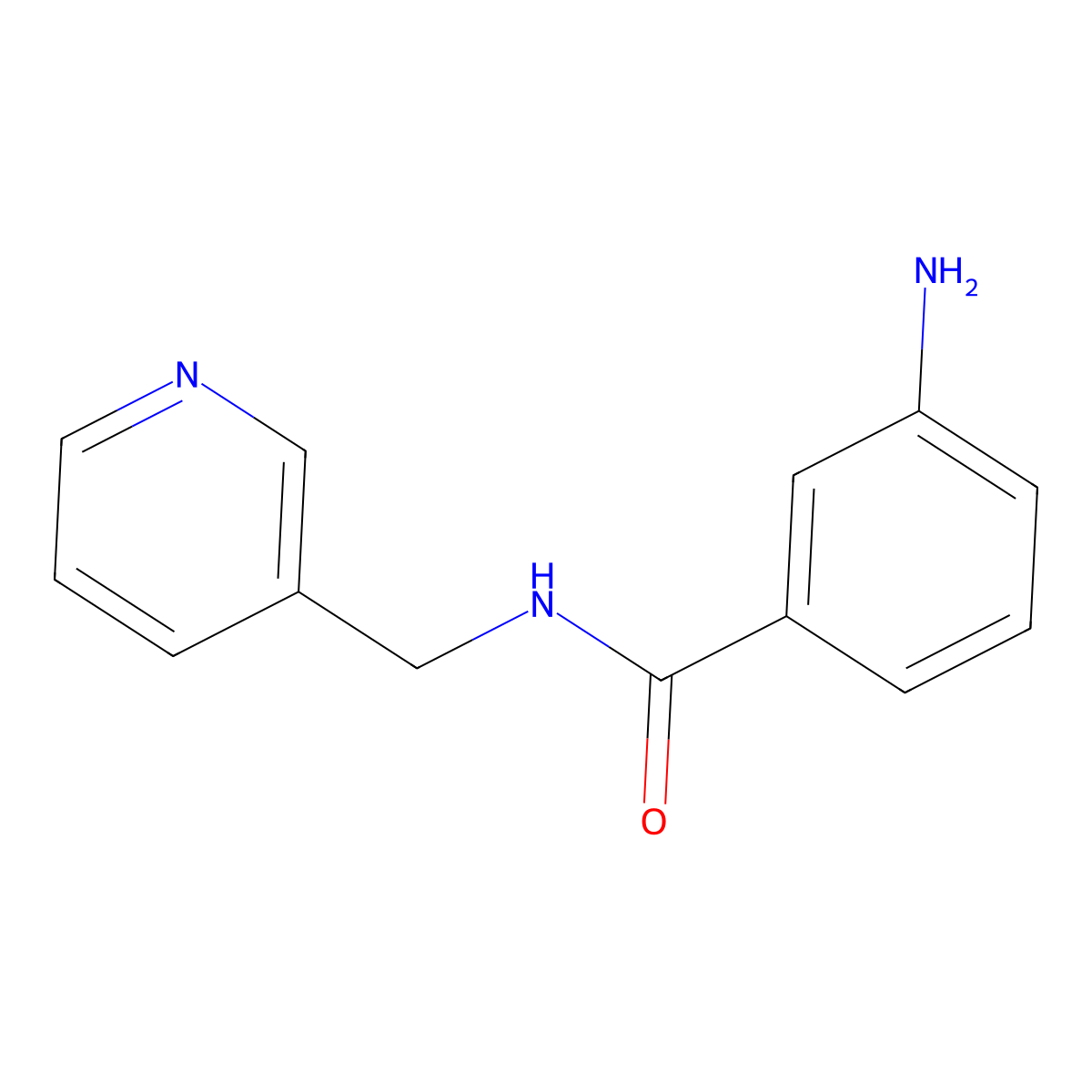 3-amino-N-(pyridin-3-ylmethyl)benzamide molecular structure, CAS 25844-49-9