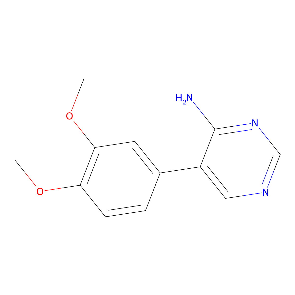 5-(3,4-Dimethoxyphenyl)pyrimidin-4-amine molecular structure, CAS 25844-65-9