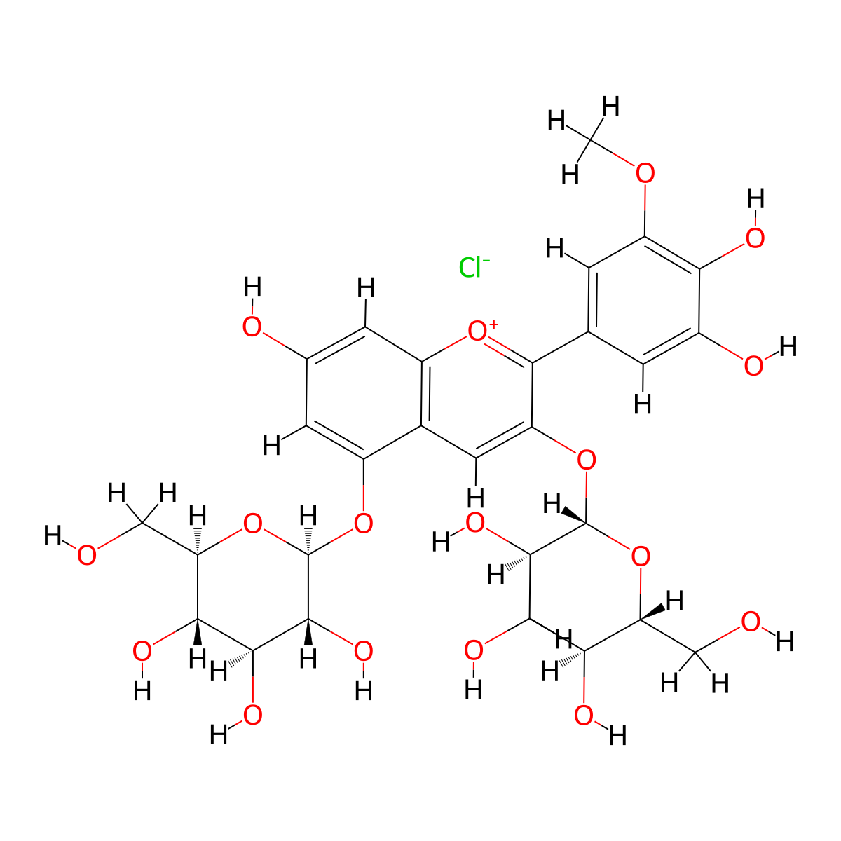 Petunidin 3,5-diglucoside molecular structure, CAS 25846-73-5