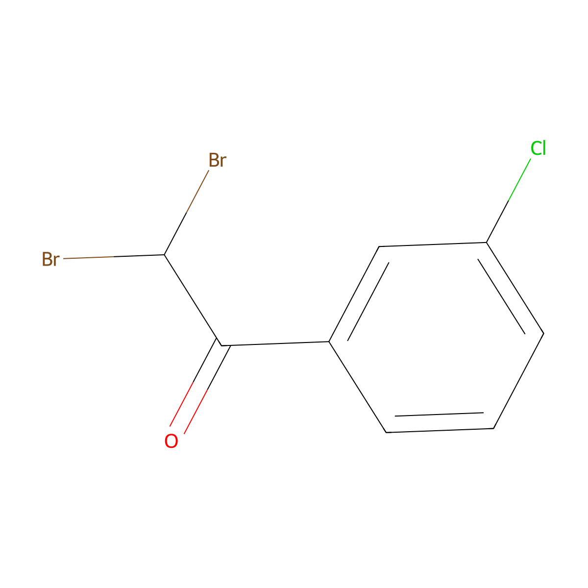 2,2-Dibromo-1-(3-chlorophenyl)ethanone molecular structure, CAS 25847-29-4