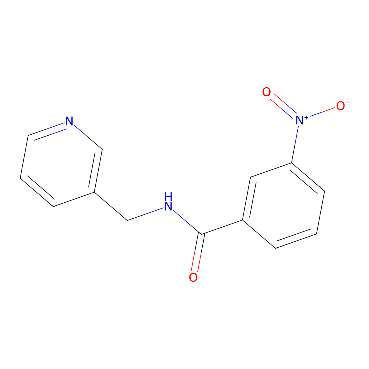 3-nitro-N-(pyridin-3-ylmethyl)benzamide molecular structure, CAS 25849-50-7