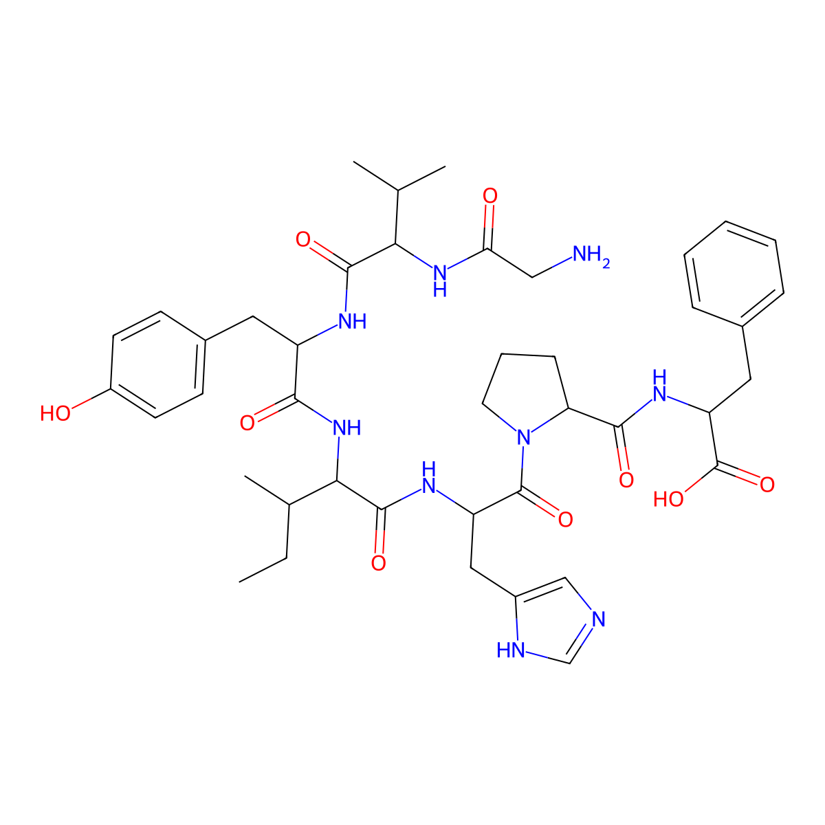 Angiotensin II, 1-de-L-aspartic acid-2-glycine-5-L-isoleucine- molecular structure, CAS 25849-90-5