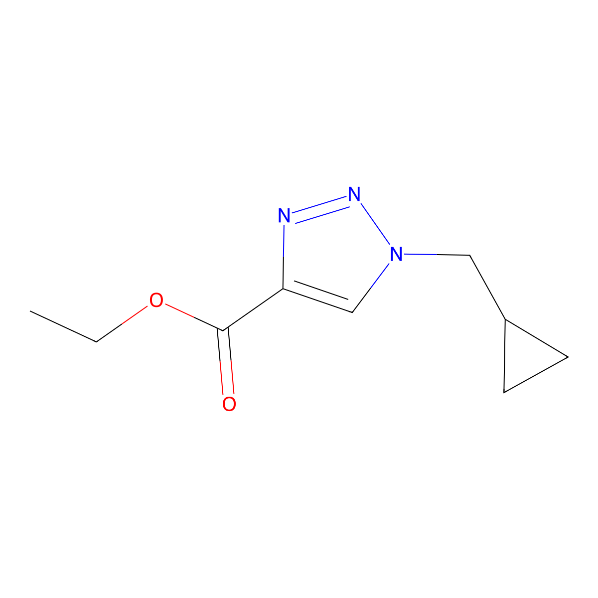 ethyl 1-(cyclopropylmethyl)-1H-1,2,3-triazole-4-carboxylate molecular structure, CAS 2584944-26-1