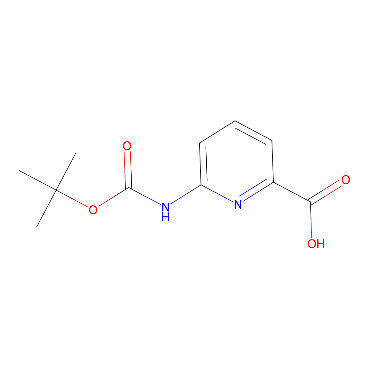 6-(((Tert-butoxy)carbonyl)amino)pyridine-2-carboxylic acid molecular structure, CAS 258497-21-1