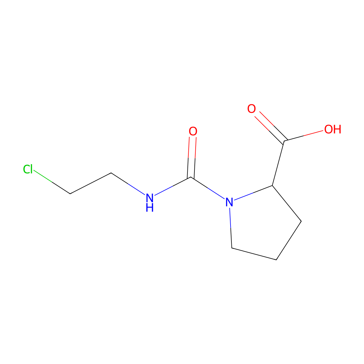 1-{[(2-Chloroethyl)amino]carbonyl}proline molecular structure, CAS 258498-38-3
