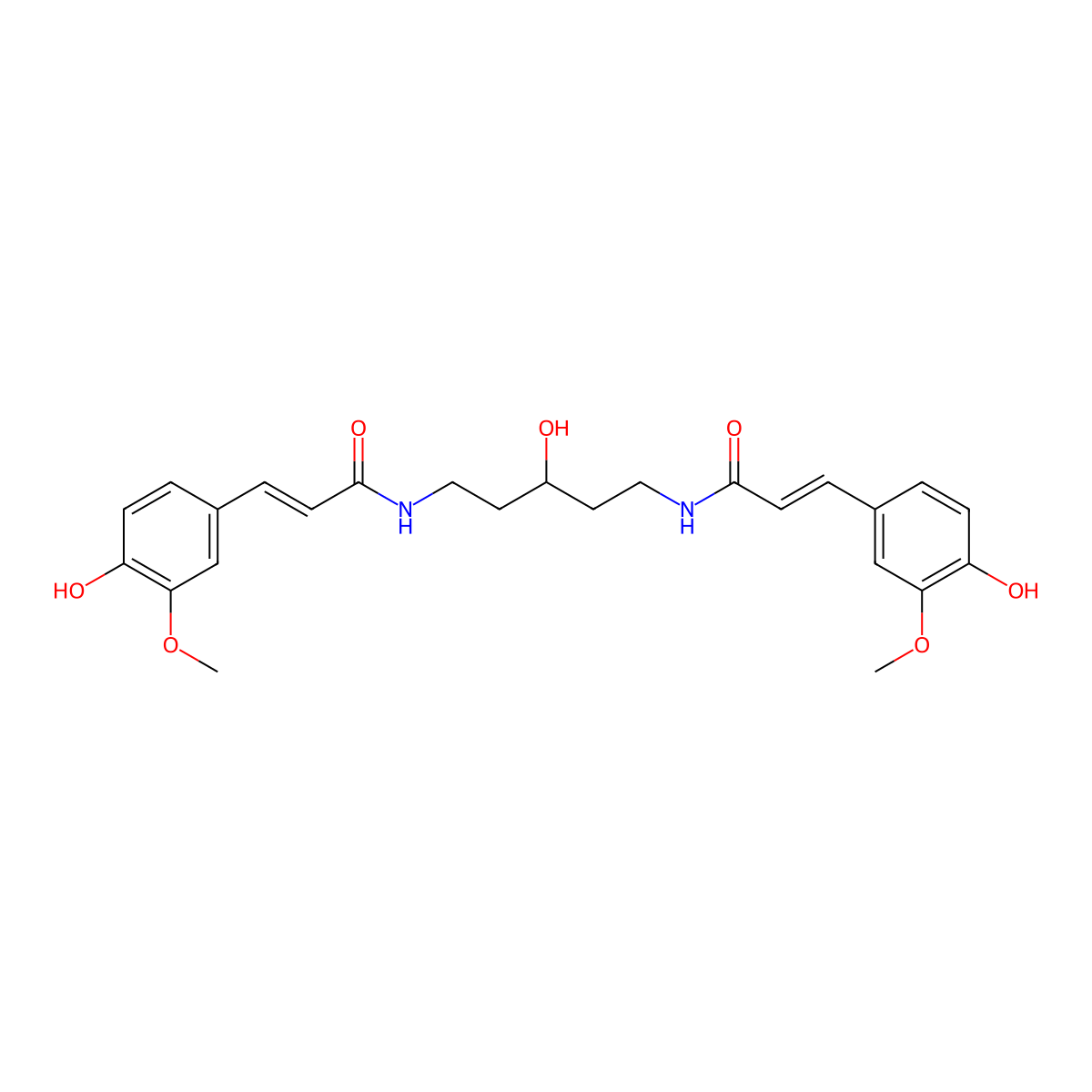 N-trans-p-Coumaroyl-N'-trans-feruloyl-3-hydroxy-cadaverine molecular structure, CAS 2584997-91-9