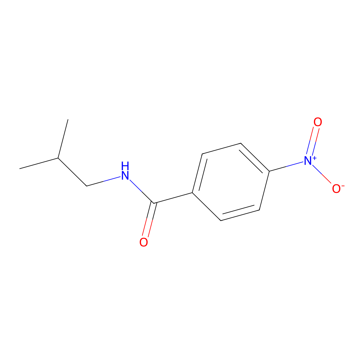 N-(2-methylpropyl)-4-nitrobenzamide molecular structure, CAS 2585-25-3