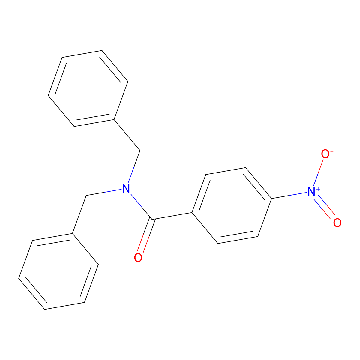 n,n-Dibenzyl-4-nitrobenzamide molecular structure, CAS 2585-27-5