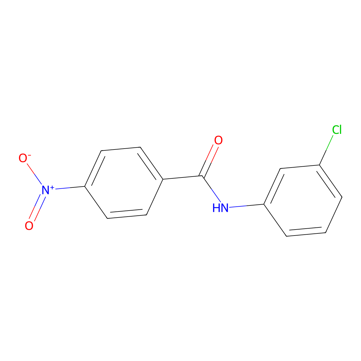 Benzamide, N-(3-chlorophenyl)-4-nitro- molecular structure, CAS 2585-29-7