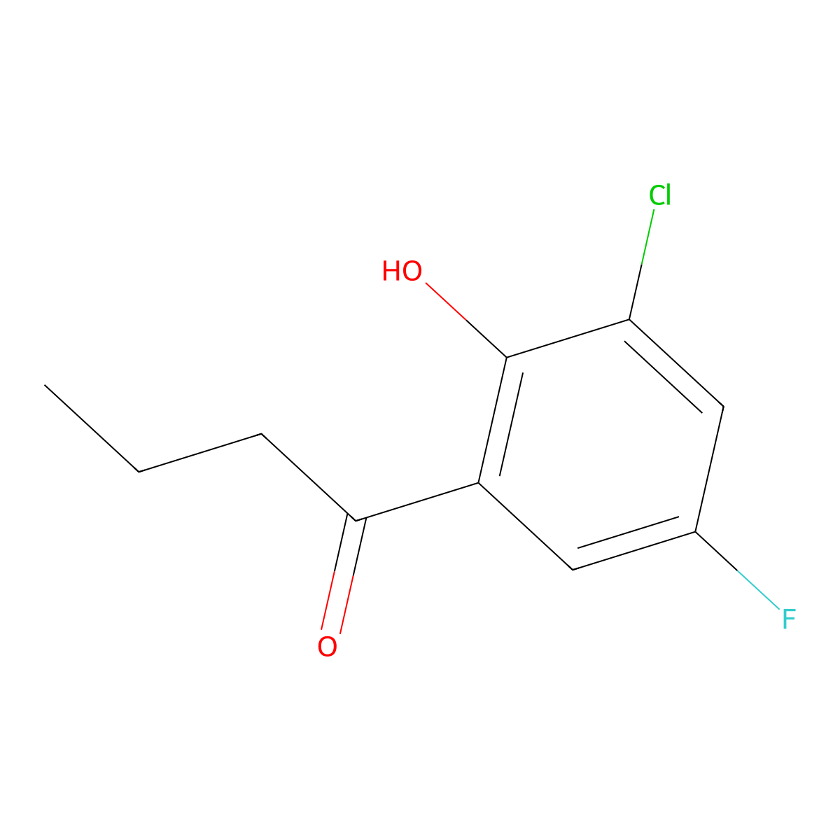 1-(3-Chloro-5-fluoro-2-hydroxyphenyl)butan-1-one molecular structure, CAS 2585-70-8