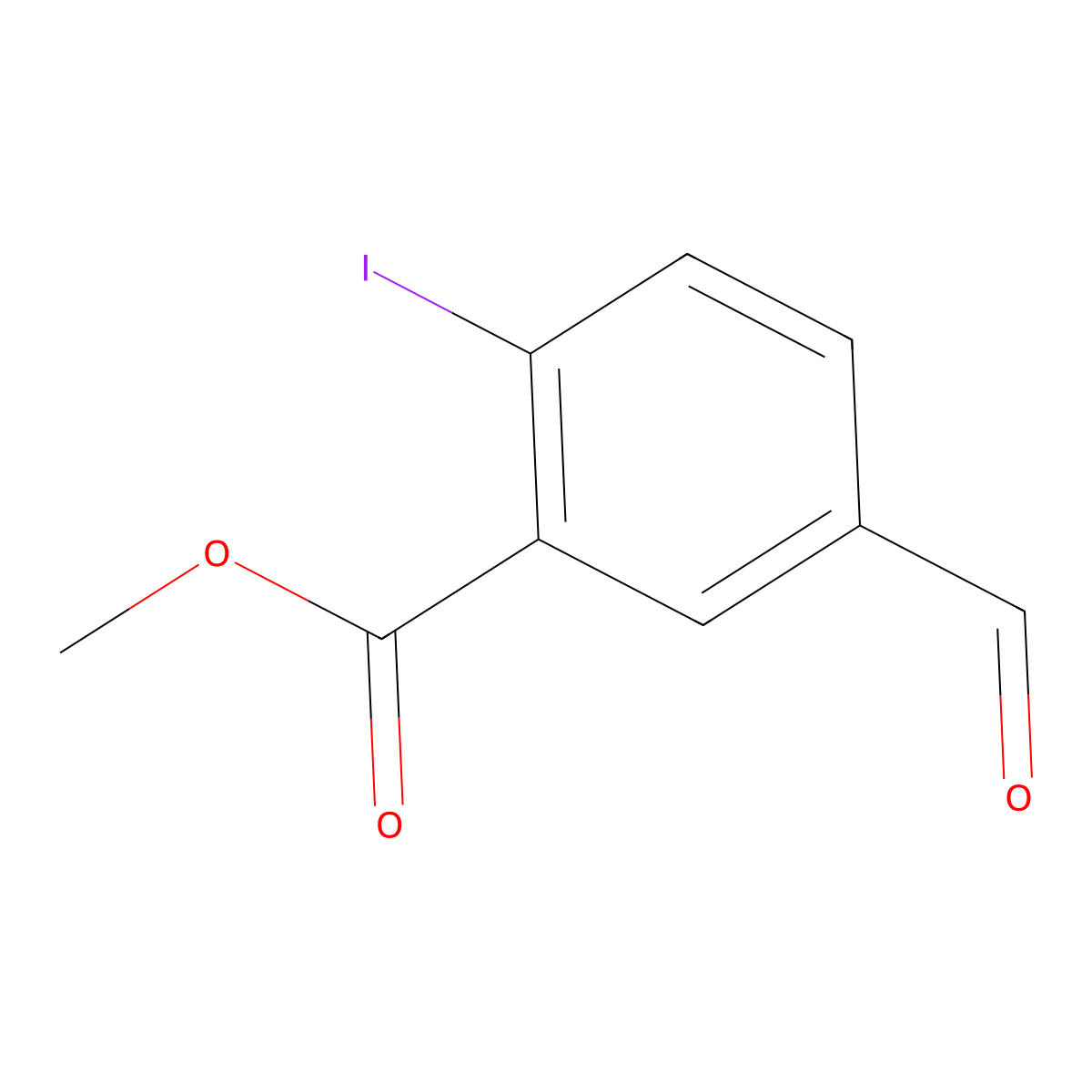 Methyl 5-formyl-2-iodobenzoate molecular structure, CAS 2585013-40-5