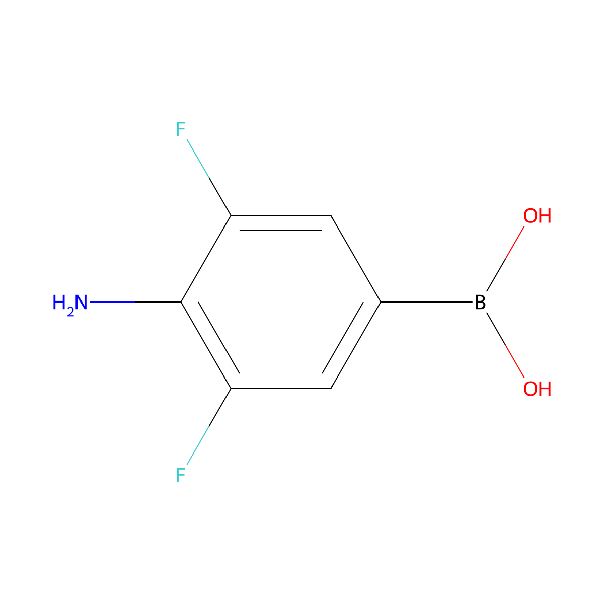 (4-Amino-3,5-difluorophenyl)boronic acid molecular structure, CAS 2585047-10-3