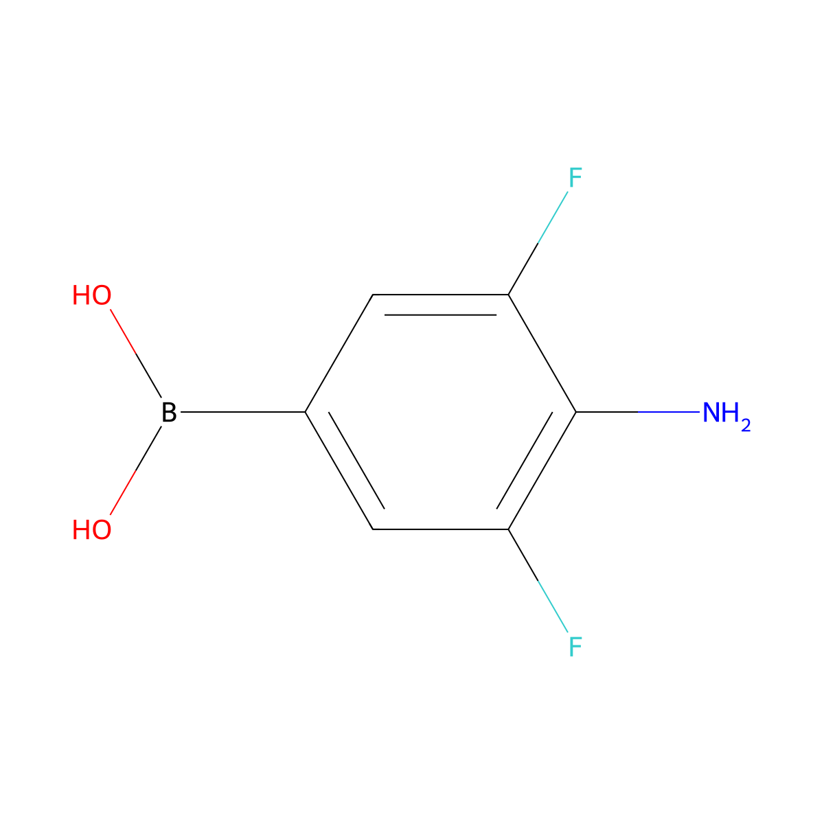 (4-Amino-3,5-difluorophenyl)boronic acid molecular structure, CAS 2585047-10-3