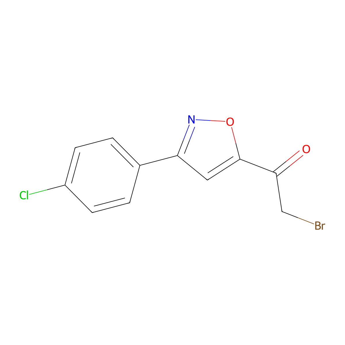 2-Bromo-1-[3-(4-chlorophenyl)-5-isoxazolyl]-1-ethanone molecular structure, CAS 258506-49-9