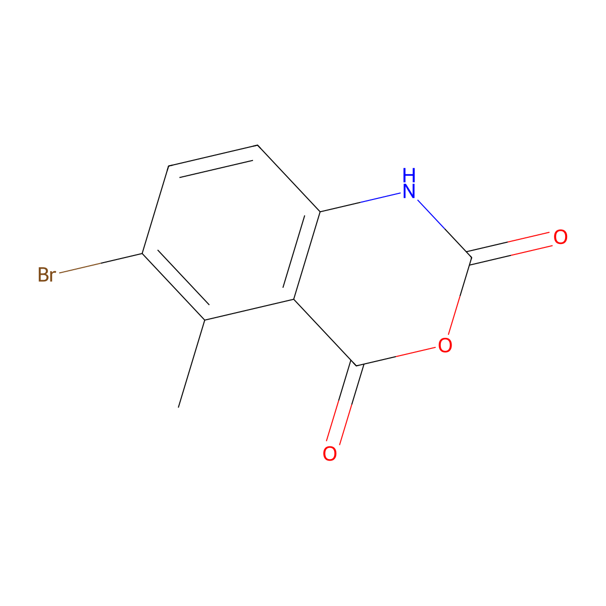 6-bromo-5-methyl-1H-benzo[d][1,3]oxazine-2,4-dione molecular structure, CAS 258508-82-6