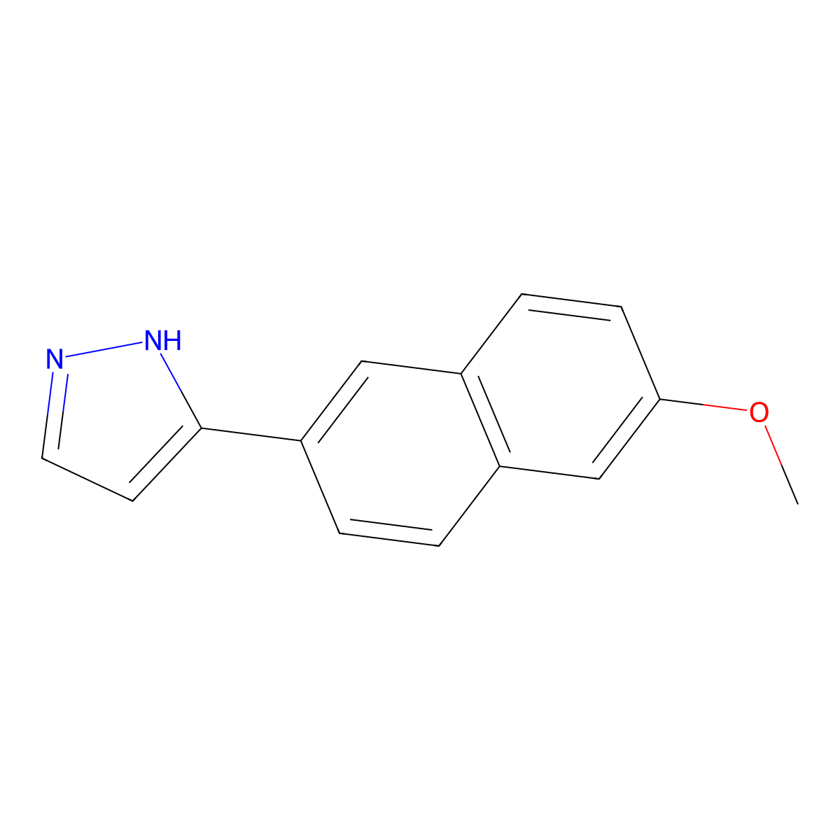 5-(6-methoxy-2-naphthyl)-1H-pyrazole molecular structure, CAS 258518-56-8