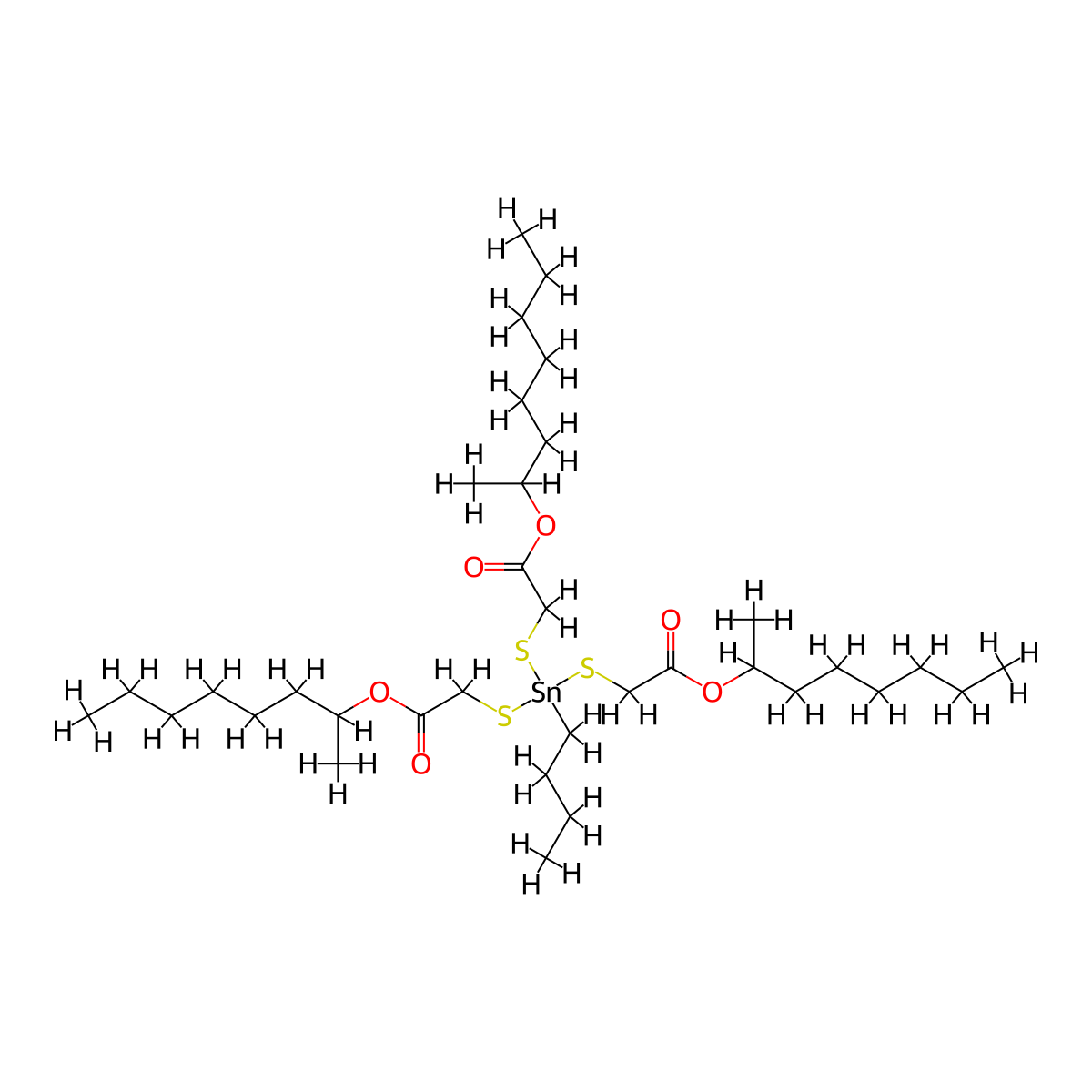 Butyltin tris(isooctylmercaptoacetate) molecular structure, CAS 25852-70-4