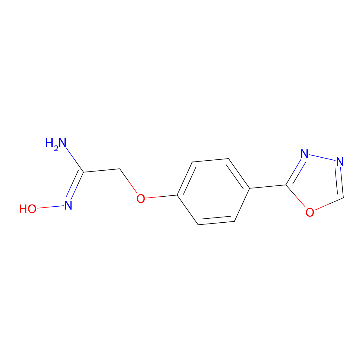 2-[4-(1,3,4-Oxadiazol-2-Yl)Phenoxy]Acetamidoxime molecular structure, CAS 258521-20-9