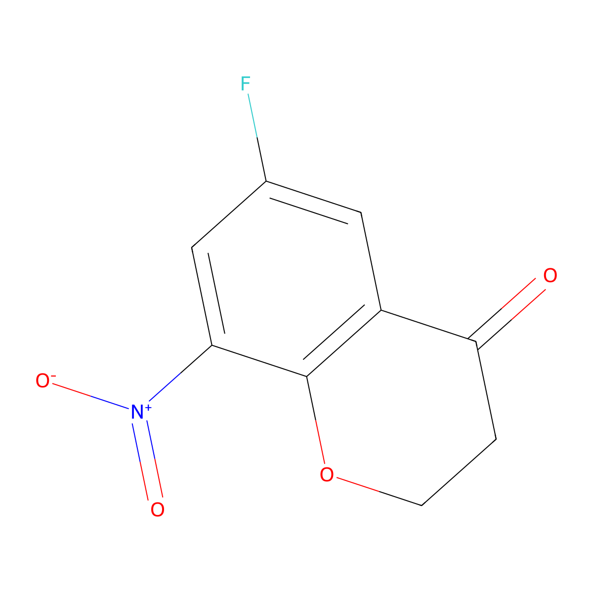 6-fluoro-8-nitro-3,4-dihydro-2H-1-benzopyran-4-one molecular structure, CAS 258528-35-7