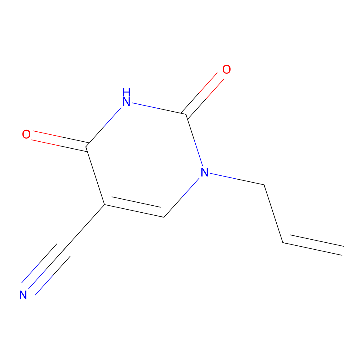 1-Allyl-2,4-dioxo-1,2,3,4-tetrahydro-5-pyrimidinecarbonitrile molecular structure, CAS 25855-27-0