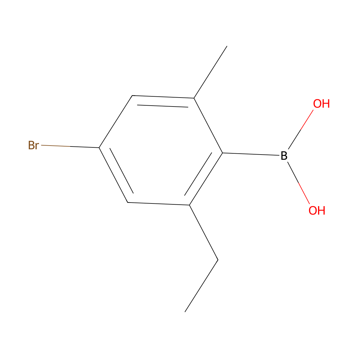 (4-Bromo-2-ethyl-6-methylphenyl)boronic acid molecular structure, CAS 2585646-04-2
