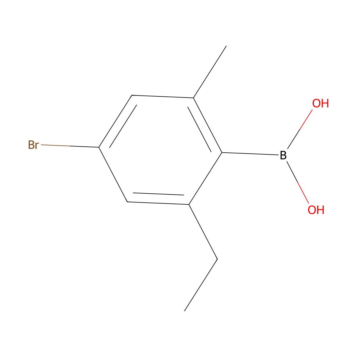 (4-Bromo-2-ethyl-6-methylphenyl)boronic acid molecular structure, CAS 2585646-04-2