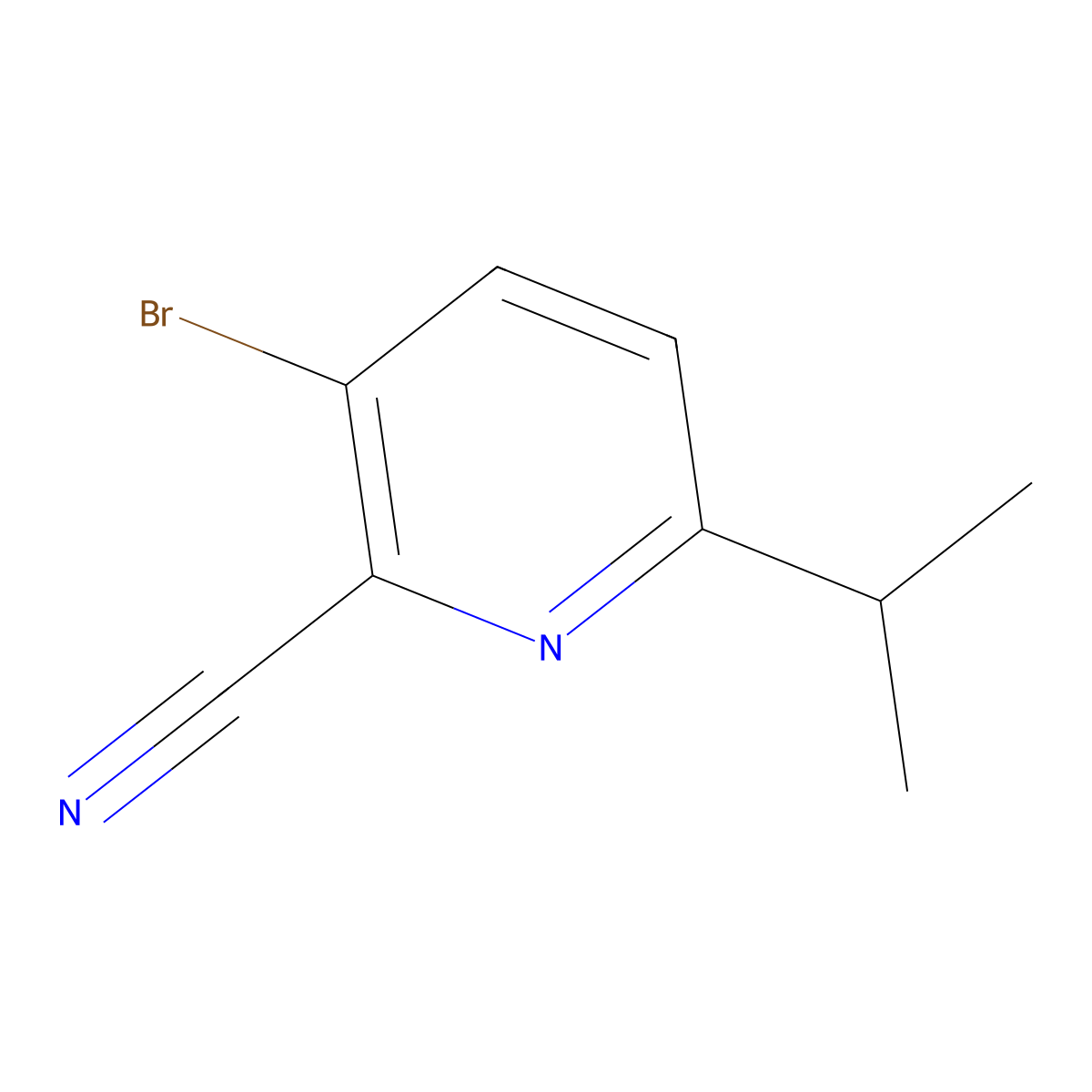 3-Bromo-6-isopropylpicolinonitrile molecular structure, CAS 2585650-55-9